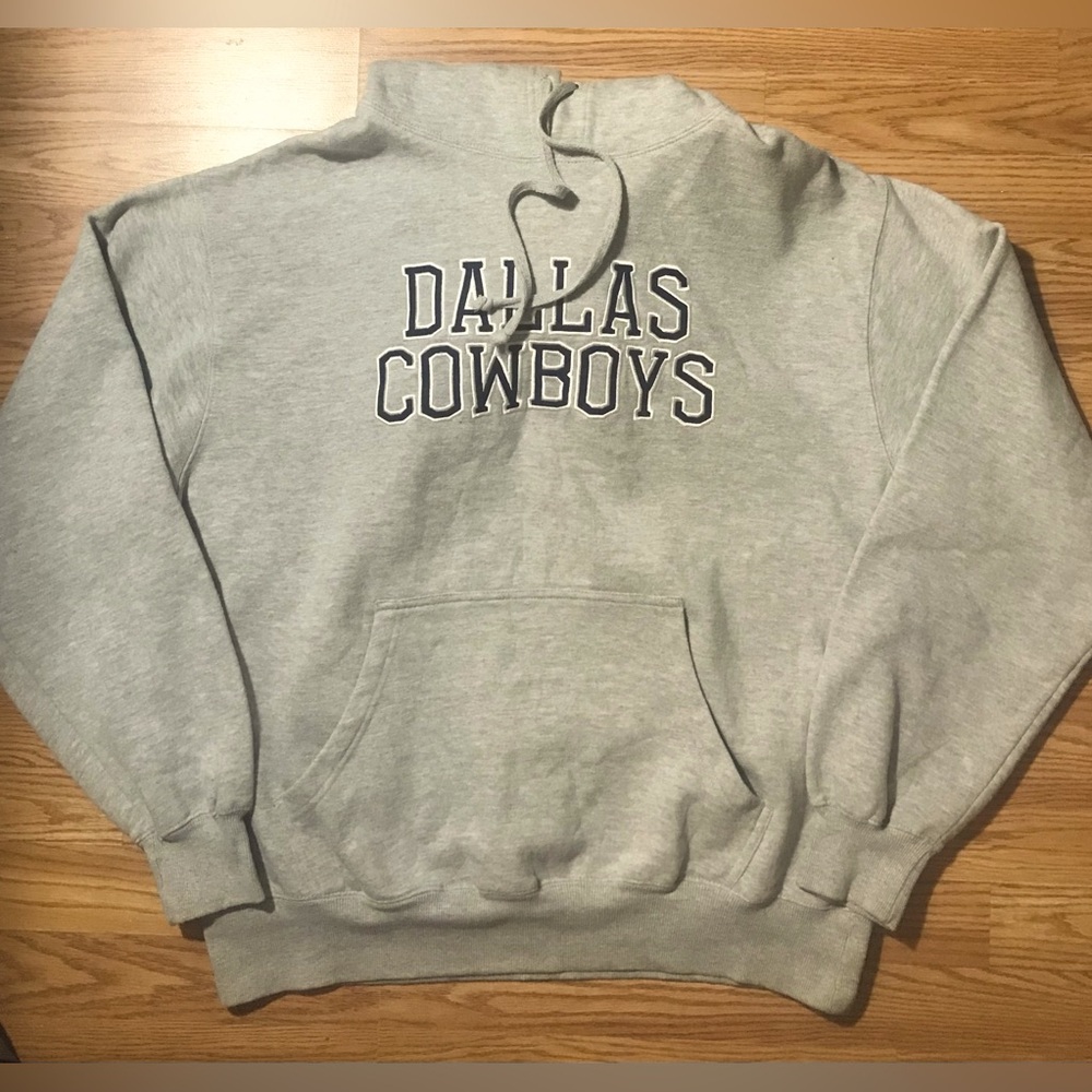 Dallas Cowboys Team Apparel Hoodie Sweatshirt XL Heavy Gray Fleece Pullover - Picture 11 of 11